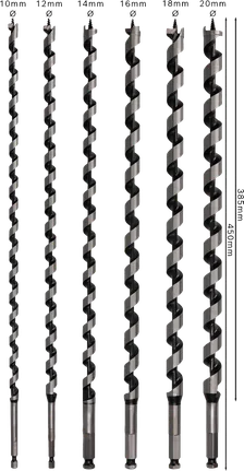 Juego de brocas para madera Bosch PRO L450, 6 piezas.